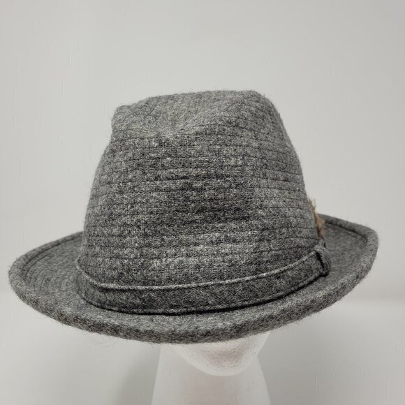 Vintage Adam New York Gray Wool Fedora with Feathers - Picture 5 of 7